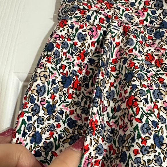 LOFT Straight Leg Floral Print Pants - Red, Blue, White, Pink - Picture 3 of 10